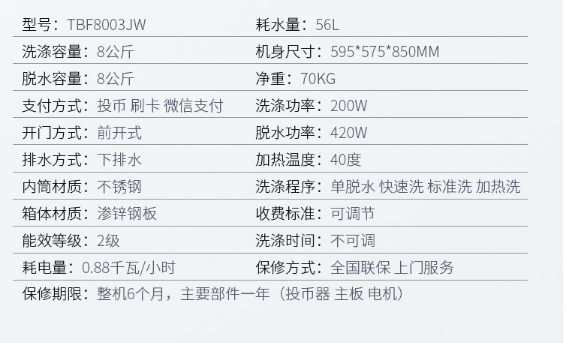 創(chuàng)維8公斤商用滾筒自助洗衣機